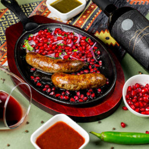 sausage pomegranate with molasses
